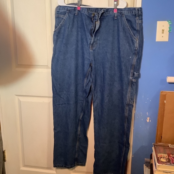 MEN’S RK BRAND BLUE CARPENTER JEANS SIZE 42X31 - Picture 2 of 16